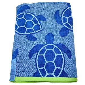 Truly Lou Turtle Cotton Spa Pool Beach Towel Blue Soft Absorbent Quick Dry 36x68